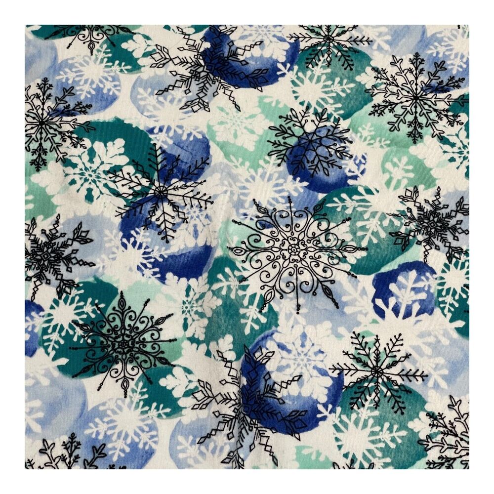 Christopher & Banks Shirt Women Medium Petite Multicolor Snowflake Print Stretch - Picture 9 of 9